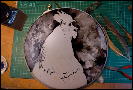 rooster head in progress